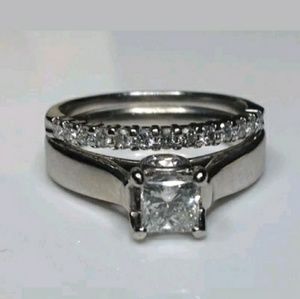14k white gold 1.10 carat diamond set